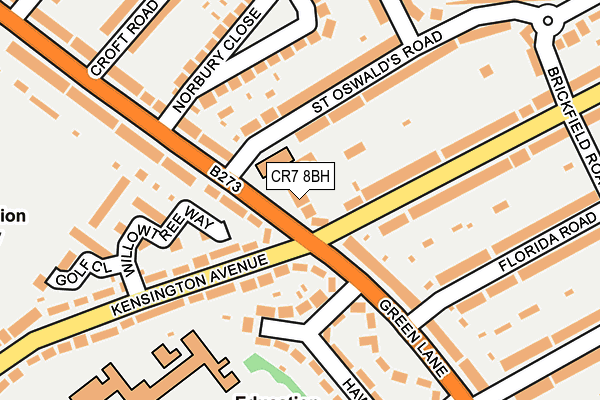 CR7 8BH map - OS OpenMap – Local (Ordnance Survey)