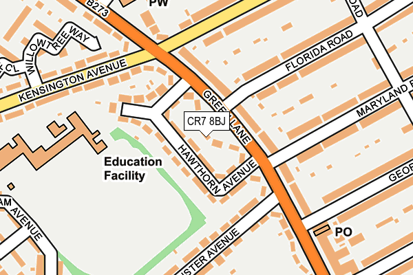 CR7 8BJ map - OS OpenMap – Local (Ordnance Survey)