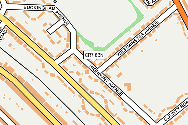 CR7 8BN map - OS OpenMap – Local (Ordnance Survey)