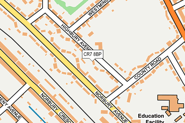 CR7 8BP map - OS OpenMap – Local (Ordnance Survey)