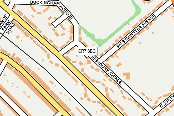 CR7 8BQ map - OS OpenMap – Local (Ordnance Survey)