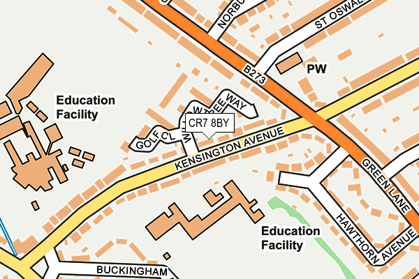 CR7 8BY map - OS OpenMap – Local (Ordnance Survey)