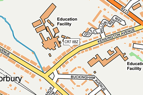 CR7 8BZ map - OS OpenMap – Local (Ordnance Survey)