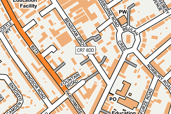 CR7 8DD map - OS OpenMap – Local (Ordnance Survey)