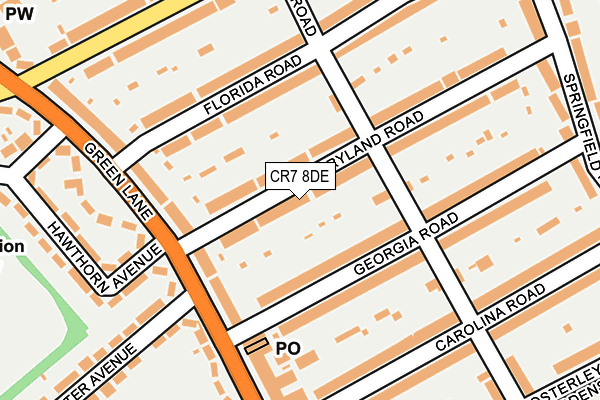 CR7 8DE map - OS OpenMap – Local (Ordnance Survey)