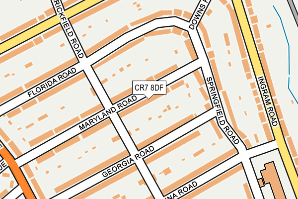 CR7 8DF map - OS OpenMap – Local (Ordnance Survey)