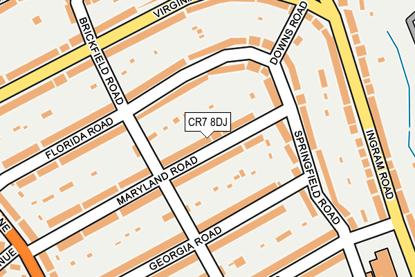 CR7 8DJ map - OS OpenMap – Local (Ordnance Survey)