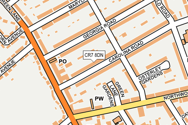 CR7 8DN map - OS OpenMap – Local (Ordnance Survey)