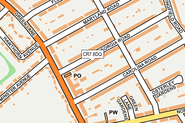 CR7 8DQ map - OS OpenMap – Local (Ordnance Survey)