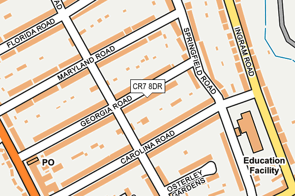 CR7 8DR map - OS OpenMap – Local (Ordnance Survey)