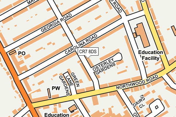 CR7 8DS map - OS OpenMap – Local (Ordnance Survey)