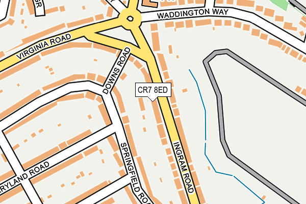 CR7 8ED map - OS OpenMap – Local (Ordnance Survey)