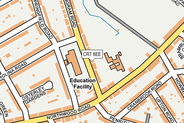 CR7 8EE map - OS OpenMap – Local (Ordnance Survey)