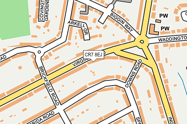 CR7 8EJ map - OS OpenMap – Local (Ordnance Survey)