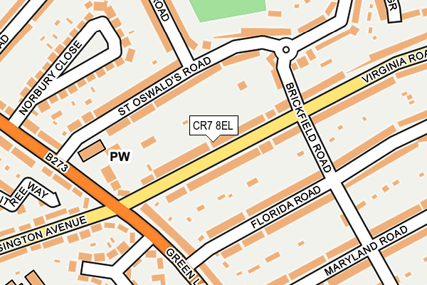 CR7 8EL map - OS OpenMap – Local (Ordnance Survey)