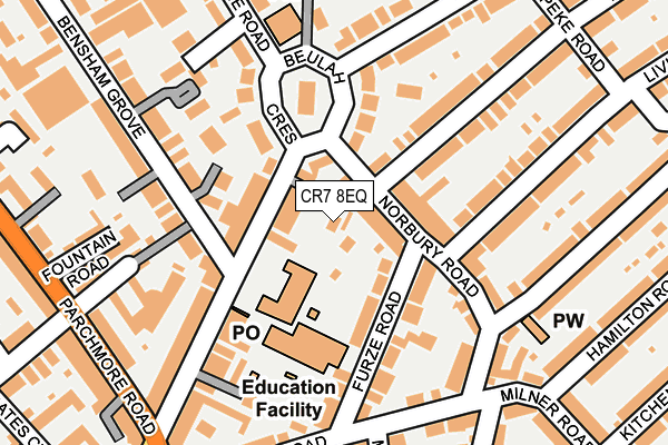 CR7 8EQ map - OS OpenMap – Local (Ordnance Survey)