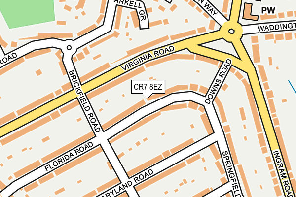 CR7 8EZ map - OS OpenMap – Local (Ordnance Survey)