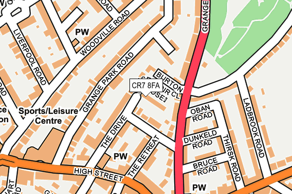 CR7 8FA map - OS OpenMap – Local (Ordnance Survey)