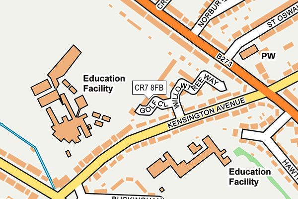 CR7 8FB map - OS OpenMap – Local (Ordnance Survey)