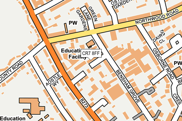 CR7 8FF map - OS OpenMap – Local (Ordnance Survey)