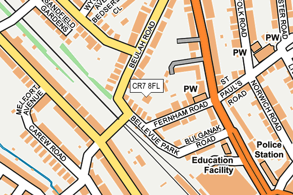 CR7 8FL map - OS OpenMap – Local (Ordnance Survey)