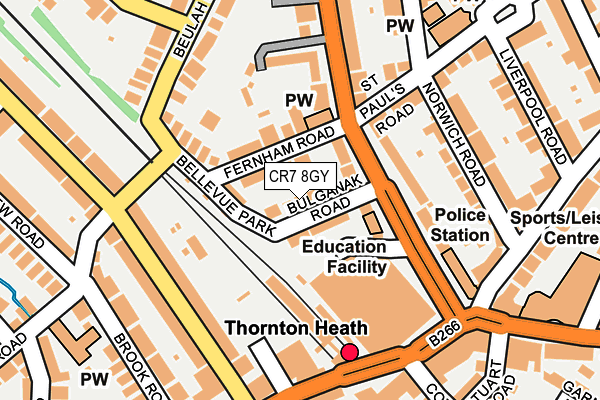 CR7 8GY map - OS OpenMap – Local (Ordnance Survey)