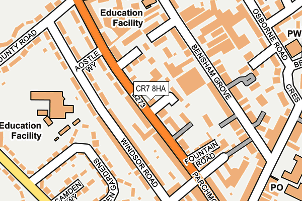 CR7 8HA map - OS OpenMap – Local (Ordnance Survey)