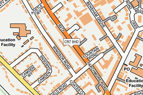 CR7 8HD map - OS OpenMap – Local (Ordnance Survey)