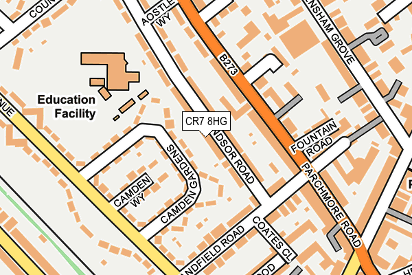 CR7 8HG map - OS OpenMap – Local (Ordnance Survey)