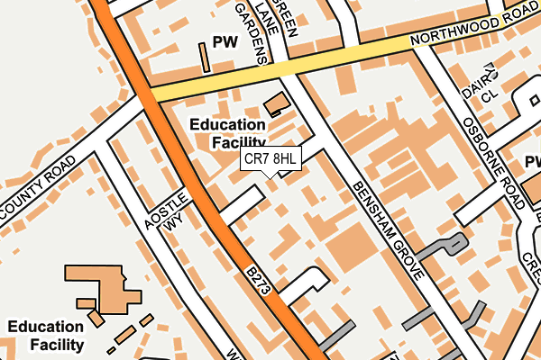 CR7 8HL map - OS OpenMap – Local (Ordnance Survey)