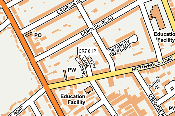 CR7 8HP map - OS OpenMap – Local (Ordnance Survey)