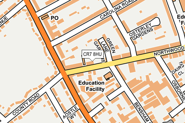 CR7 8HU map - OS OpenMap – Local (Ordnance Survey)