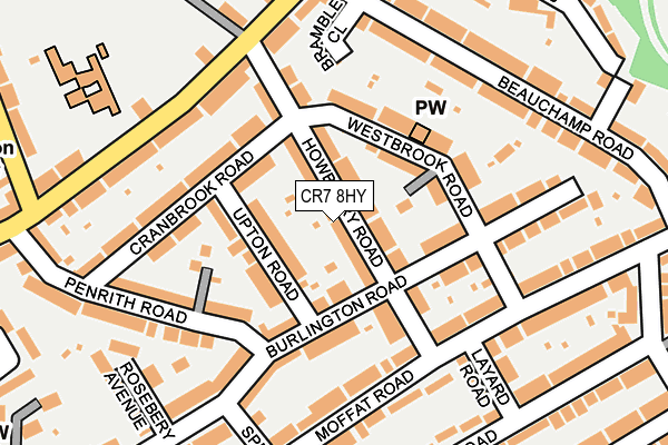 CR7 8HY map - OS OpenMap – Local (Ordnance Survey)