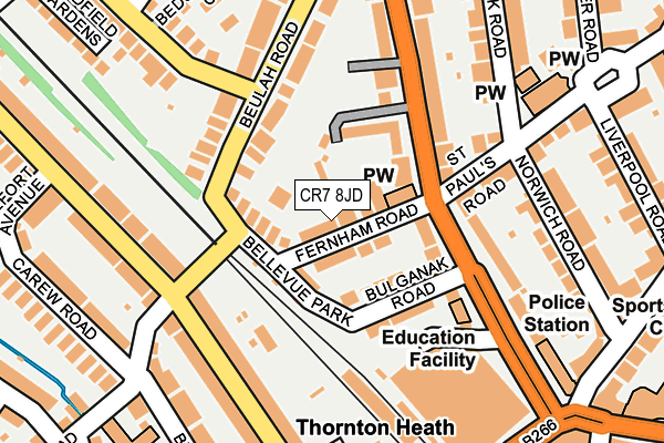 CR7 8JD map - OS OpenMap – Local (Ordnance Survey)