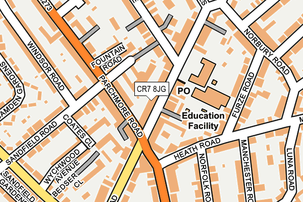 CR7 8JG map - OS OpenMap – Local (Ordnance Survey)