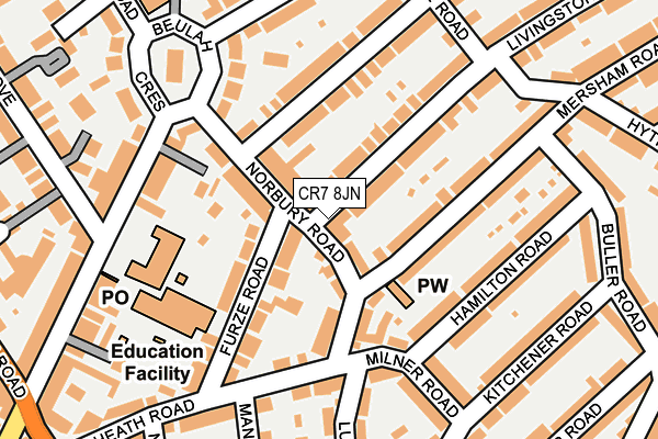 CR7 8JN map - OS OpenMap – Local (Ordnance Survey)