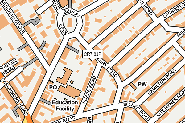 CR7 8JP map - OS OpenMap – Local (Ordnance Survey)