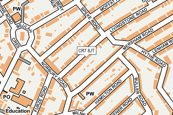 CR7 8JT map - OS OpenMap – Local (Ordnance Survey)