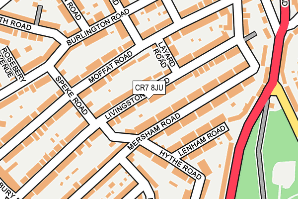 CR7 8JU map - OS OpenMap – Local (Ordnance Survey)