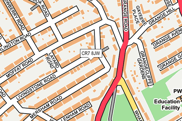 CR7 8JW map - OS OpenMap – Local (Ordnance Survey)