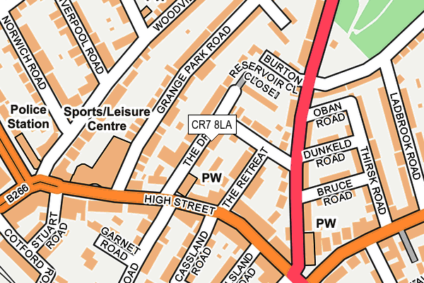 CR7 8LA map - OS OpenMap – Local (Ordnance Survey)