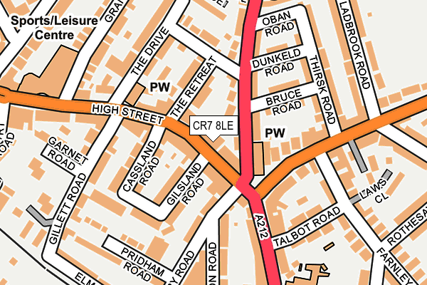 CR7 8LE map - OS OpenMap – Local (Ordnance Survey)