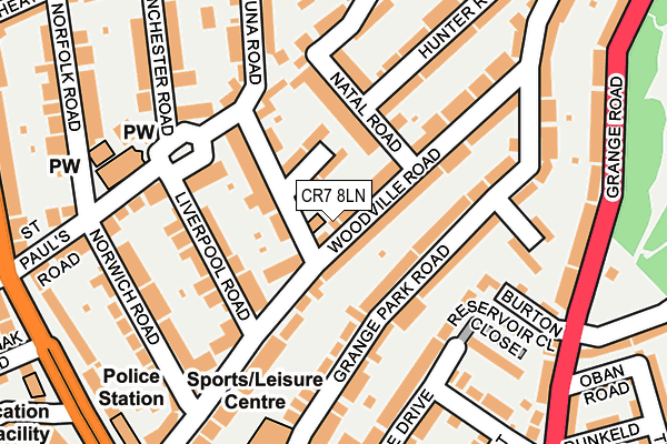 CR7 8LN map - OS OpenMap – Local (Ordnance Survey)