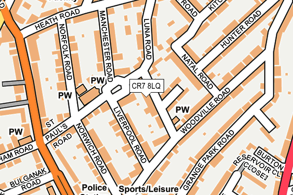 CR7 8LQ map - OS OpenMap – Local (Ordnance Survey)