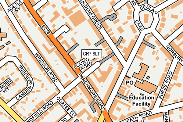 CR7 8LT map - OS OpenMap – Local (Ordnance Survey)