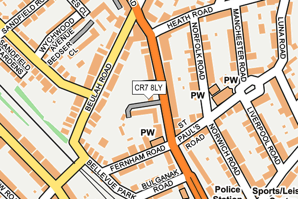 CR7 8LY map - OS OpenMap – Local (Ordnance Survey)