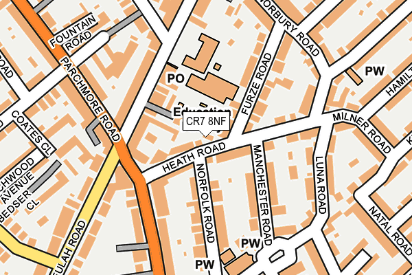 CR7 8NF map - OS OpenMap – Local (Ordnance Survey)