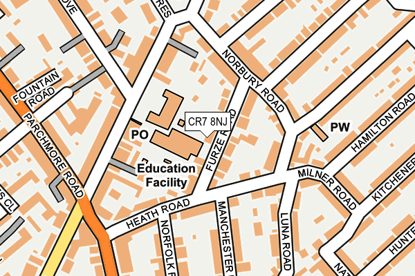 CR7 8NJ map - OS OpenMap – Local (Ordnance Survey)