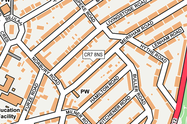 CR7 8NS map - OS OpenMap – Local (Ordnance Survey)