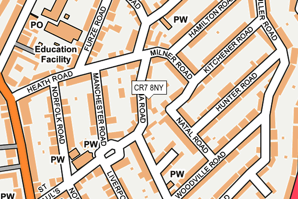 CR7 8NY map - OS OpenMap – Local (Ordnance Survey)